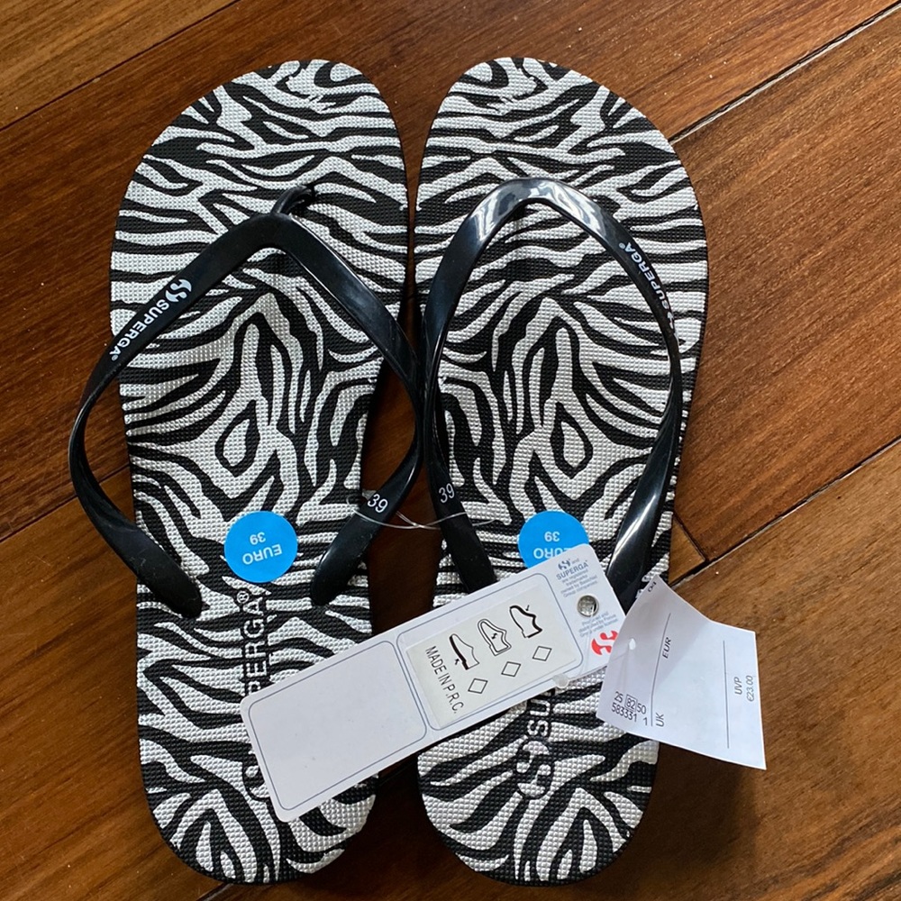 Superga flip flops, size 39